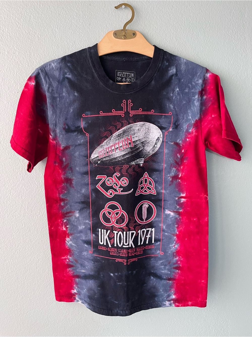 🌱5/$25🌱 Led Zeppelin | UK Tour ‘71 Tie-Dye Graphic Band Music Tee T-Shirt